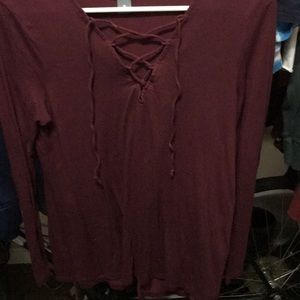 Long sleeve maroon shirt